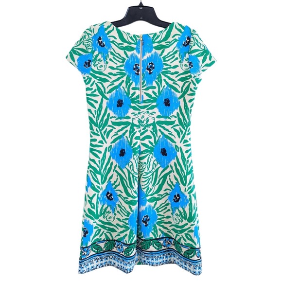 Lilly Pulitzer Layton Sea Oat Ikatty Blue Floral Print Shift Mini Dress Small - Picture 2 of 10